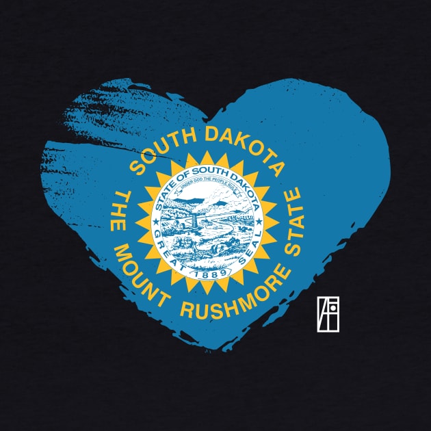 U.S. State - I Love South Dakota - South Dakota Flag by ArtProjectShop